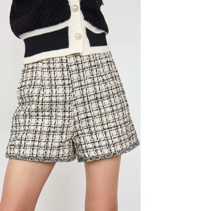 J.ING Raelee Beige Check Shorts